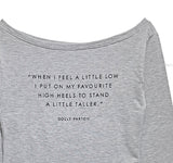 Little Lettering Boat Neck Crop Long Sleeve