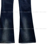 Hip-point bootcut denim pants