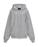 [mnem] Cozy Pintuck Hoodie Zip-Up
