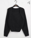 Baba Cable Bolero Square Neck Long Sleeve Knit