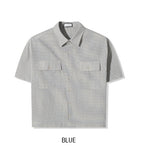 Robre double crop check short sleeve shirt