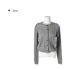 Groom Cable Round Neck Knit Cardigan