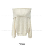 Bunny Boucle Off-Shoulder Knit