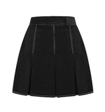 [mnem] denim set-up mini skirt
