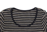 Boda Stripe Color Matching Daily Short Sleeve T-shirt