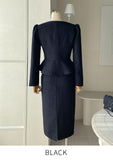 Anibelle Heartneck Tweed Peplum Jacket