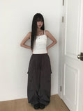 Bills Nylon Cargo Pintuck String Wide Pants