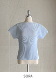 Aluah Half Neck Pleated T-Blouse
