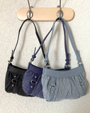 Shackle Y2K Denim Buckle Shirring Mini Shoulder Bag