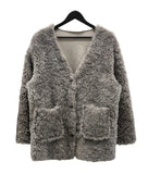 Blanket Pocket V-Neck Fur Cardigan