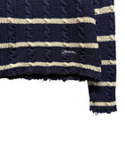 [LANARCH] Frayed Cable Stripe Sweater