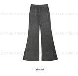 RIBBED BUTTON BOOTCUT PANTS