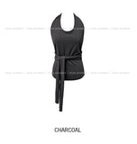 Mulit Side Shirring Strap Halter Sleeveless