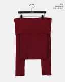 [Brushed] Hazen loose fit off-shoulder knit t-shirt