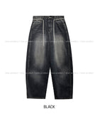 Tinted Washed String Balloon Denim Pants