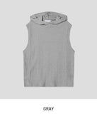 Mellie Ribbed High Neck Hood Sleeveless