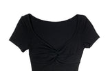 Plen Shirring RIb Slim Crop Short Sleeve T-shirt