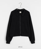 [BAONHAUS] Rikumi ribbed knit collar zip-up cardigan