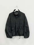 Washed denim blouson jacket