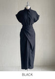 Oe Short Sleeve Shirt Wrap One Piece