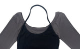 Yuan Halter Sleeveless Layered T-Shirt Set