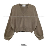 [U-BASIC] Basic Balloon Cropped Cardigan