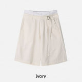 Lukio Layered Belted Bermuda Slacks