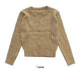 (WOOL) CABLE CROP KNIT CD