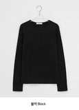 Achu Brushed Basic Round Long Sleeve Tee