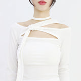Sage Cutout Strap T-shirt