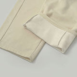 Unique Belt Loop Sweat Brushed Sagging Wide Pants