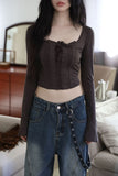 Baby deep neck crop tee