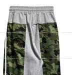 Half Camo Color Matching Line Training Pants