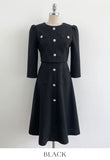 Elnis Three Quarter Tweed Flare One Piece