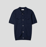 Base Two-Pocket Collared Short Sleeve Knit