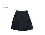 Daren Wool Pleated Check Midi Skirt