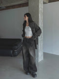 Kench incisional balloon denim pants