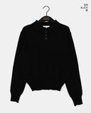 Kudan collar button slim fit knit