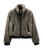 Wolf Two-Tone Leather Fur Jumper