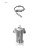[Corsage scarf set] Vian Flower Shirring Short Sleeve T-shirt