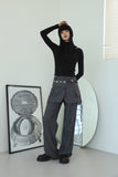 Cross button turtleneck