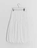 Lehiji Banding Check Balloon Long Skirt