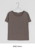 Sarun Color Layered Basic Round Short Sleeve Tee