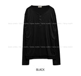 Royge Layered Henley Neck Long Sleeve T-shirt