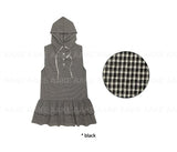 BREEZY CHECK HOOD DRESS