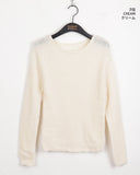 Real Wool Mute Alpaca Ribbed Long Sleeve Knit