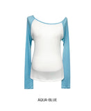 Soft Summer Raglan One-Shoulder Long Sleeve