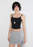 [with cup] LACE BUTTON SLEEVELESS