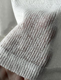 Boat neck long sleeve see-through knit
