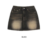 [U-DENIM/Special Product] Keto Washing Denim Mini Skirt